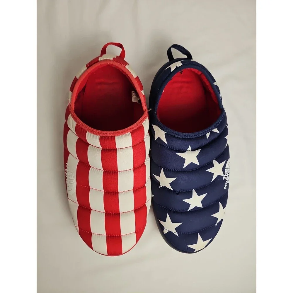 North Face Mens Slippers Size 12 ThermoBall Traction Mule V USA Flag Stars